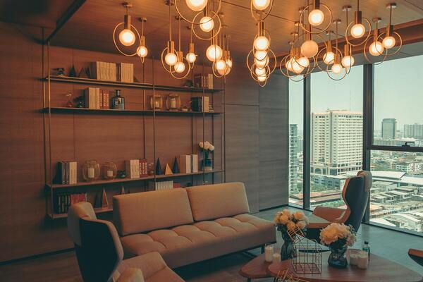 a livingroom in a condominium