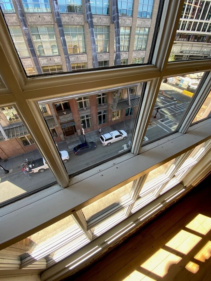View from office space onto Newbury Street in Boston